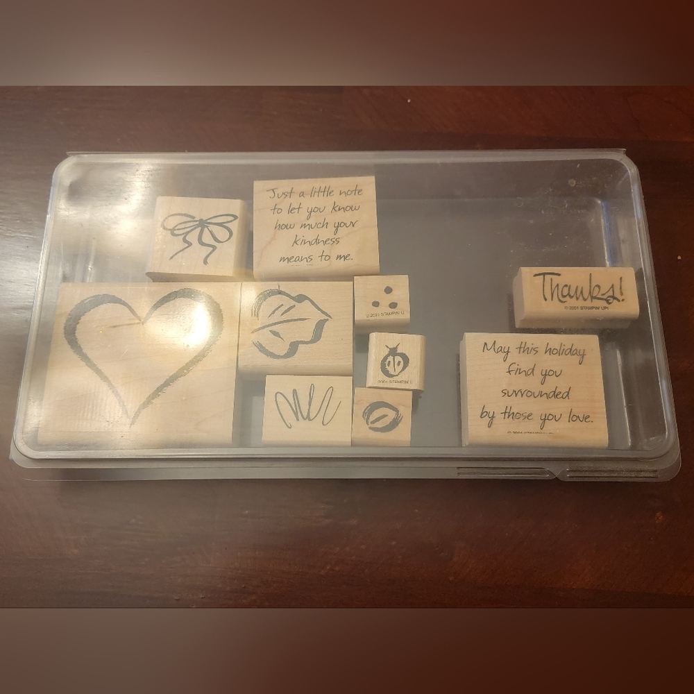 Stampin' Up 2001 - Set Of 10 Doddles and Phrases - Vintage Stamps